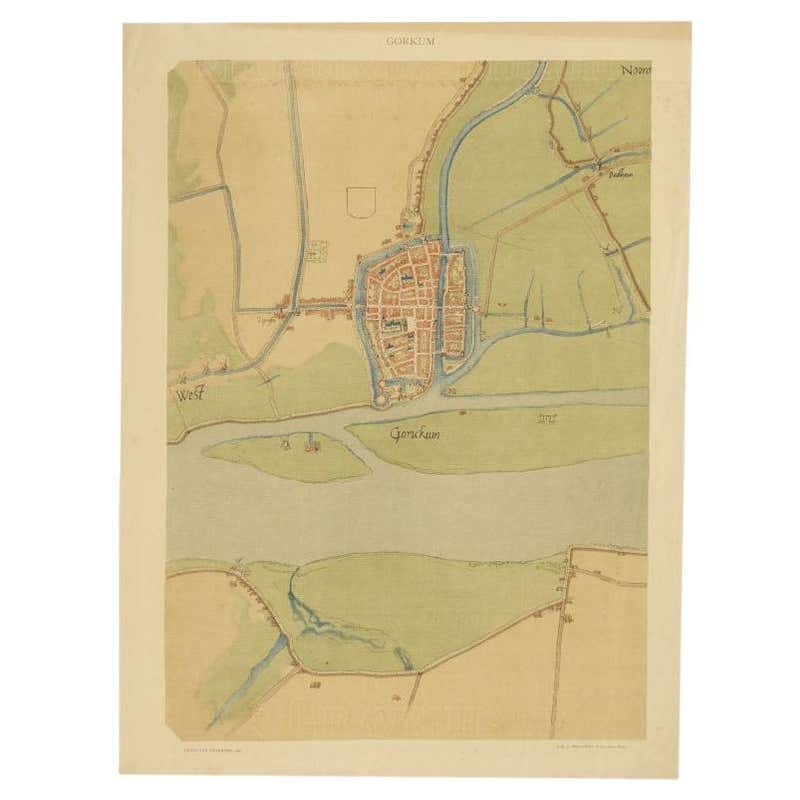 Alte Karte der friesischen Stadt Workum in Holland, 1916 im Angebot bei Alte Karte der friesischen Stadt Workum in Holland, 1916 im Angebot bei