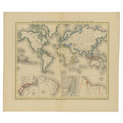 Carte ancienne de l'Empire colonial néerlandais à la fin du 17e siècle par Mees, 1864