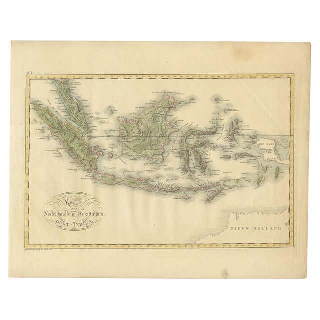 Antique Map of Central and East Java by Van den Bosch, 1818 For Sale at ...
