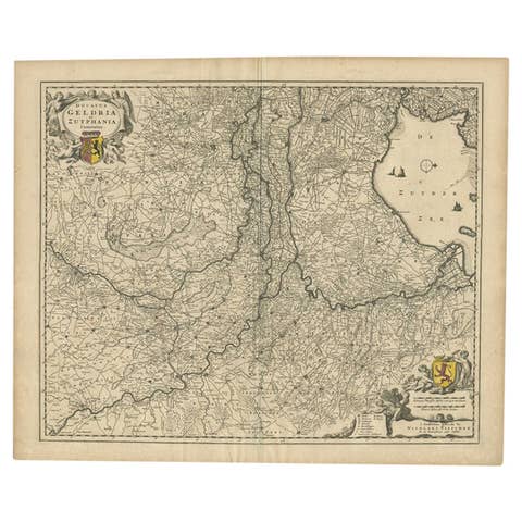 Antique Map of the Dutch Province of Gelderland by Visscher, c.1670