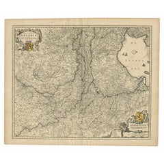 Carte ancienne de la province néerlandaise de Gelderland par Visscher, vers 1670