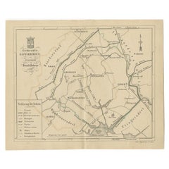 Carte ancienne de la ville néerlandaise de Rauwerderhem, 1861