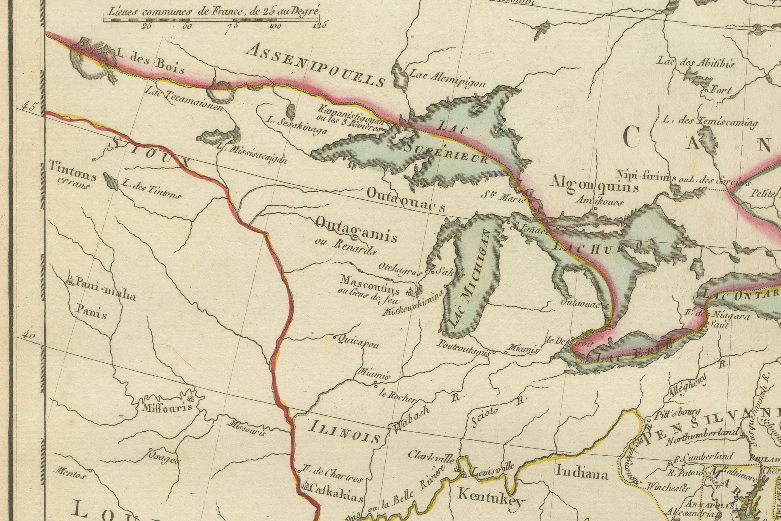 Antike Karte der frühen Vereinigten Staaten von Pierre Antoine Tardieu (1784-1869) (Graviert) im Angebot