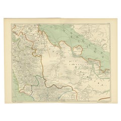 Mapa antiguo de la costa oriental de Sumatra , Indonesia, 1900