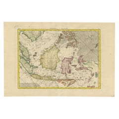 Carte ancienne des Antiquités des Indes orientales par Bonne 1776