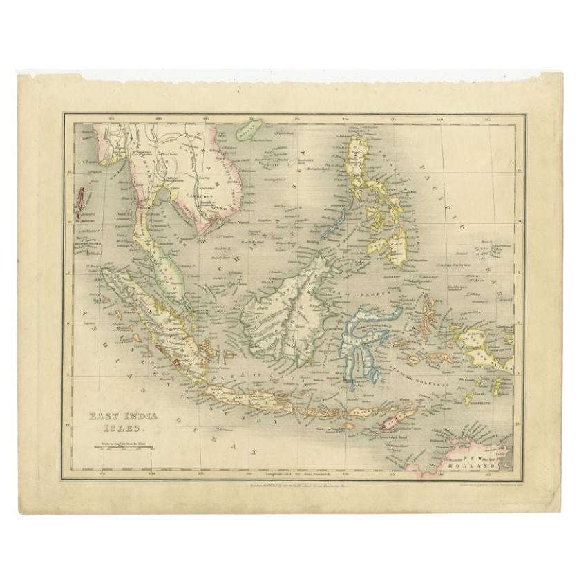 Antique Map of the East Indies by Dower, 1832 For Sale