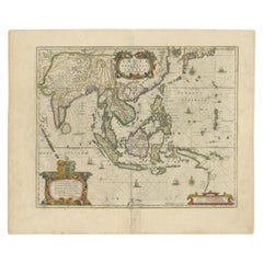 Antique Map of the East Indies by Janssonius, c.1644