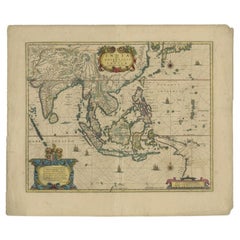 Antique Map of the East Indies by Janssonius, c.1644