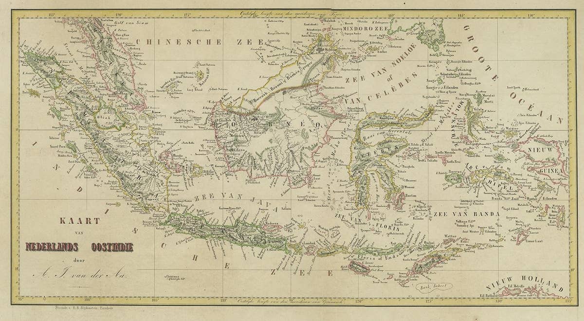 Antique Map of the East Indies by Van der Aa '1849'