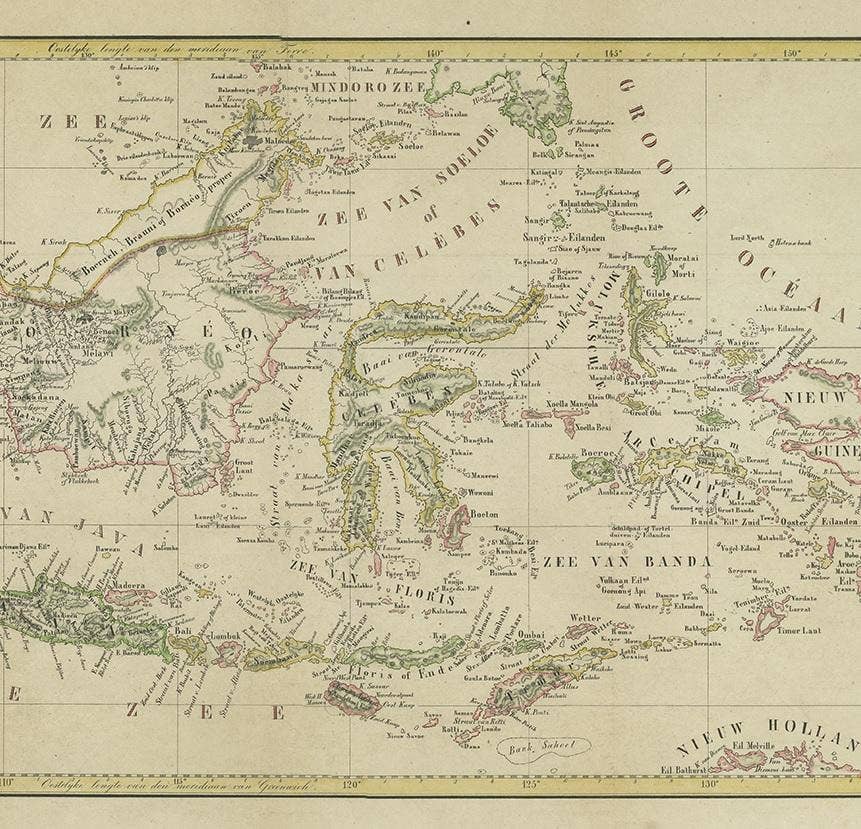 Antique Map of the East Indies by Van der Aa '1849'