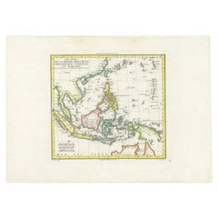 Antique Colourful Map of the Dutch East Indies 'Indonesia', ca.1806