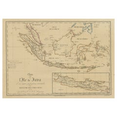 Antique Map of the East Indies, with inset map of Java, Indonesia