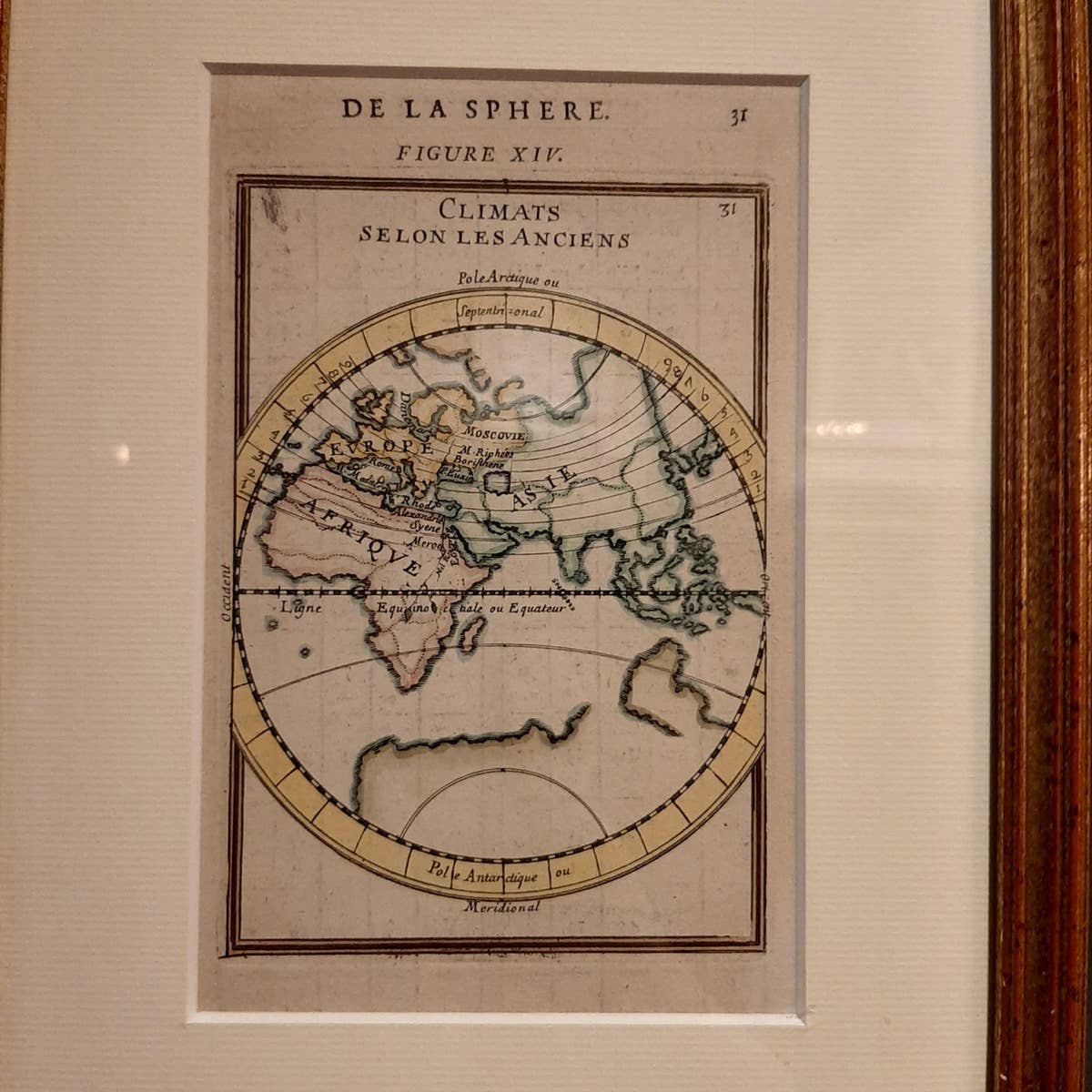 Antique Map of the Eastern Hemisphere in Frame, 'circa 1683'