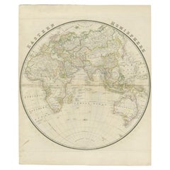 Carte ancienne de l'hémisphère orientale par Wyld, 1842