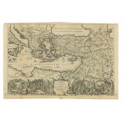 Carte ancienne de la Méditerranée orientale, vers 1710