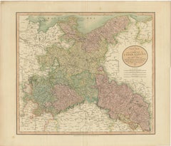 Antique Map of the Eastern Part of Germany, with Parts of Poland and Slovakia