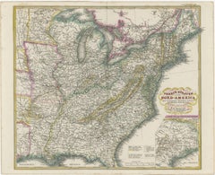 Antique Map of the Eastern United States with Only the Northern Part of Florida