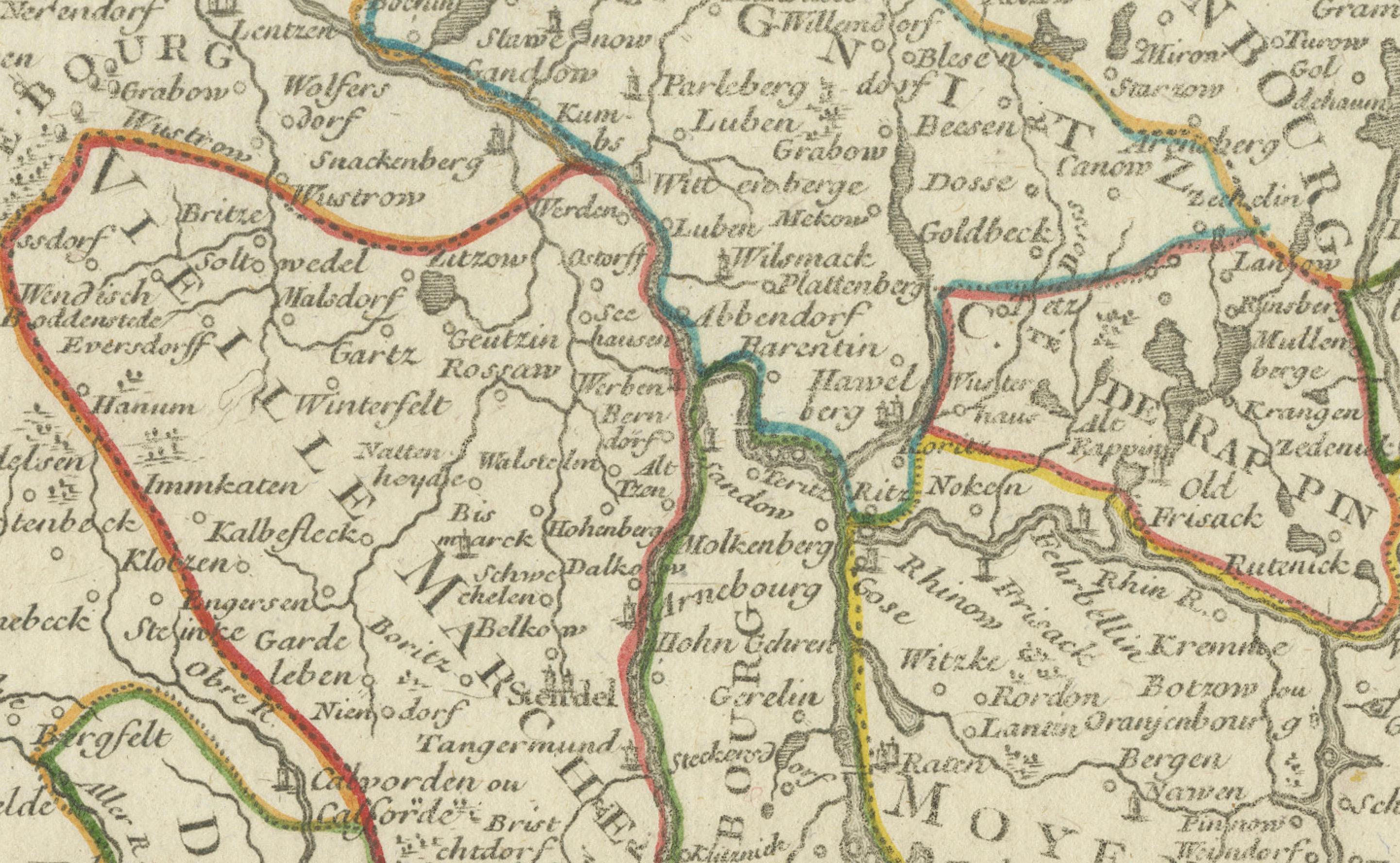 Antike Karte des Electorates Brandenburg von Georges-Louis Le Rouge, 1768 (Graviert) im Angebot