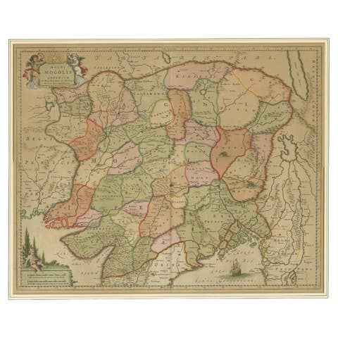 Antique Map of the Empire of the Great Mogul