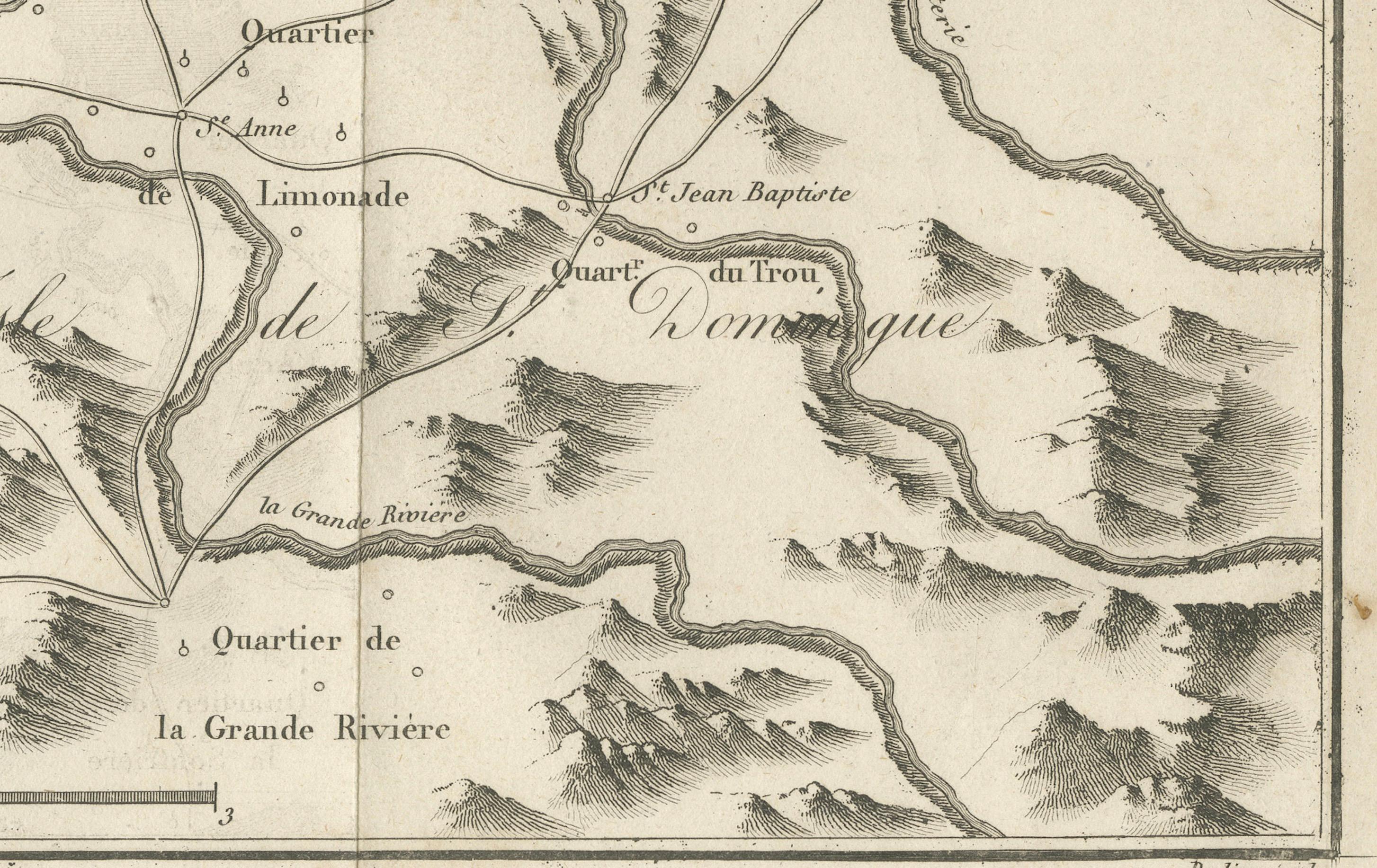 Antique Map of the Environs of Cap-Français, Saint-Domingue, c.1760

This detailed 18th-century copperplate engraving, titled Carte des Environs du Cap Français et des Paroisses qui en dépendent, depicts the surrounding area of Cap-Français (now