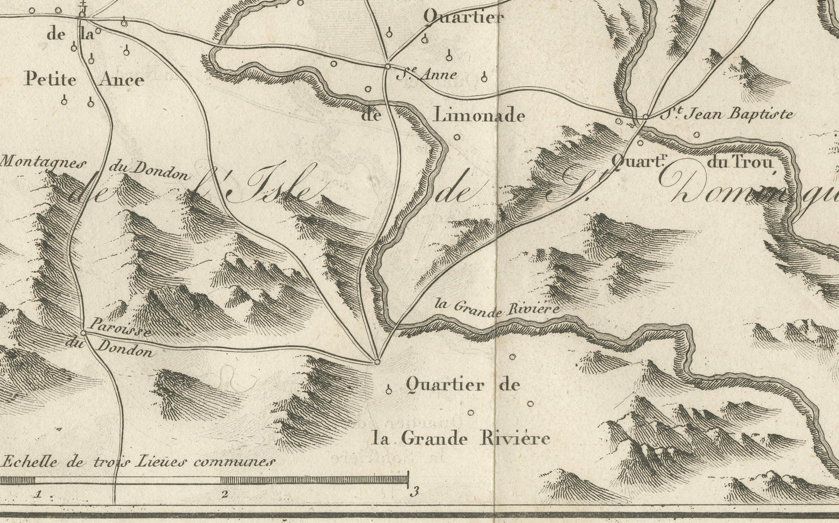 Antique Map of the Environs of Cap-Français, Saint-Domingue, c.1760 In Good Condition For Sale In Langweer, NL