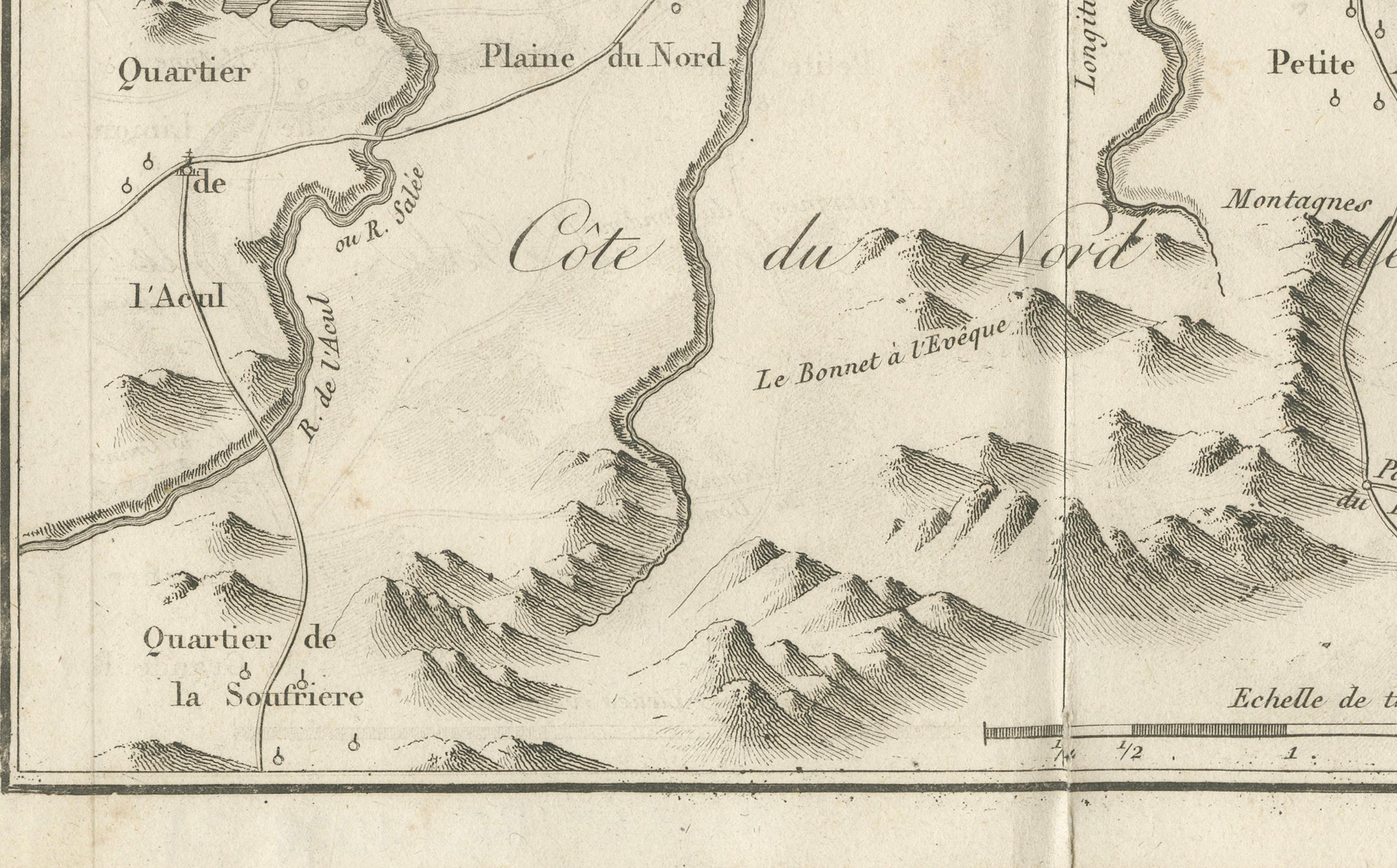 18th Century Antique Map of the Environs of Cap-Français, Saint-Domingue, c.1760 For Sale