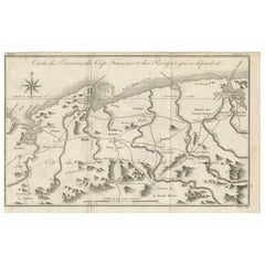 Antique Map of the Environs of Cap-Français, Saint-Domingue, c.1760