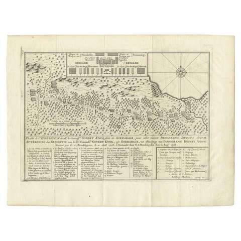 Antique Map of the Expedition of Govert Knol by Van Schley, 1765