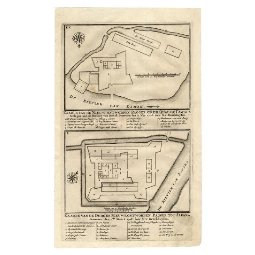 Carte ancienne des Fortifications de Demak et de Jepara par Valentijn, 1726