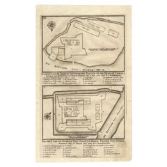 Antique Map of the Fortifications of Demak and Jepara by Valentijn, 1726