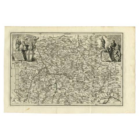 Antique Map of the Franconia Region by Scherer, 1699
