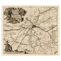Antike Karte der Stadt Franekeradeel „Friesland“ von Halma, 1718