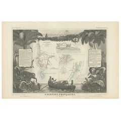 Antique Map of the French Colonies in Senegal and Madagascar by V. Levasseur