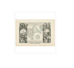 Mapa antiguo de la colonia francesa de Guadalupe por V. Levasseur, 1854