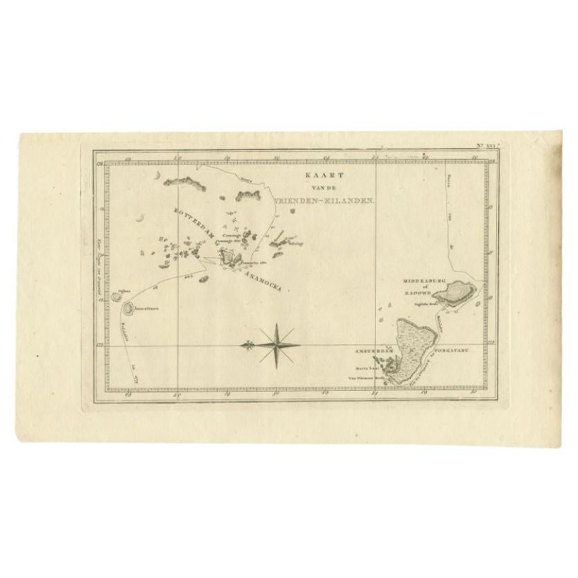 Antike Karte der Freundlichen Inseln von Cook, 1803