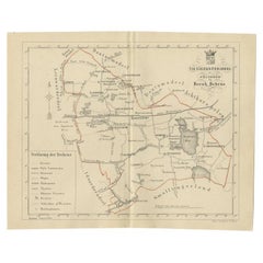 Antique Map of the Frisian Tietjerksteradeel Township in the Netherlands, 1861