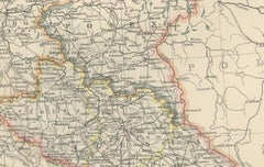 Antique Map of the German Empire, 1903, Northern Portion with Coastal and Inland