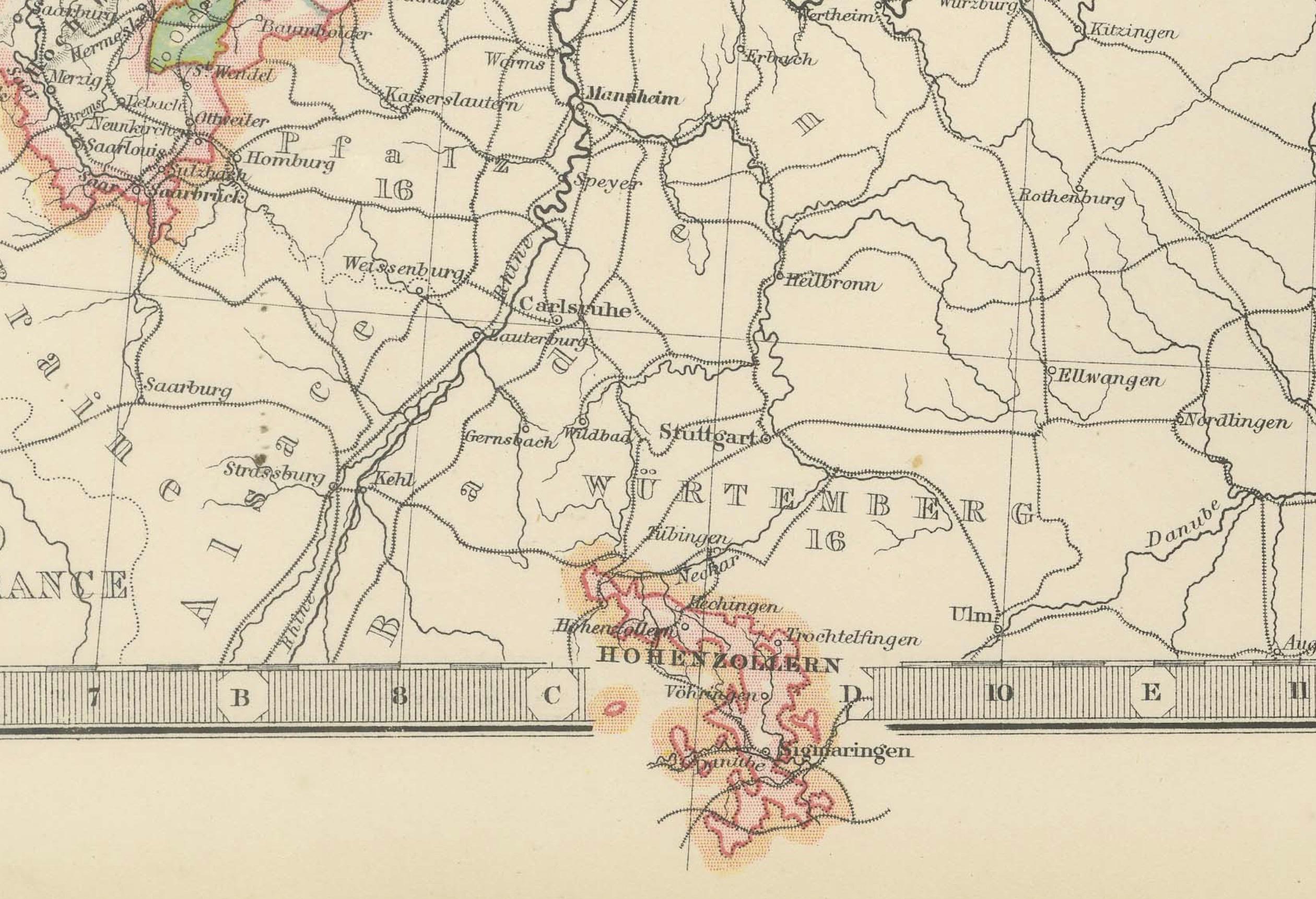 Carte ancienne de l'Empire allemand, 1903, partie nord avec les côtes et l'intérieur des terres en vente 2