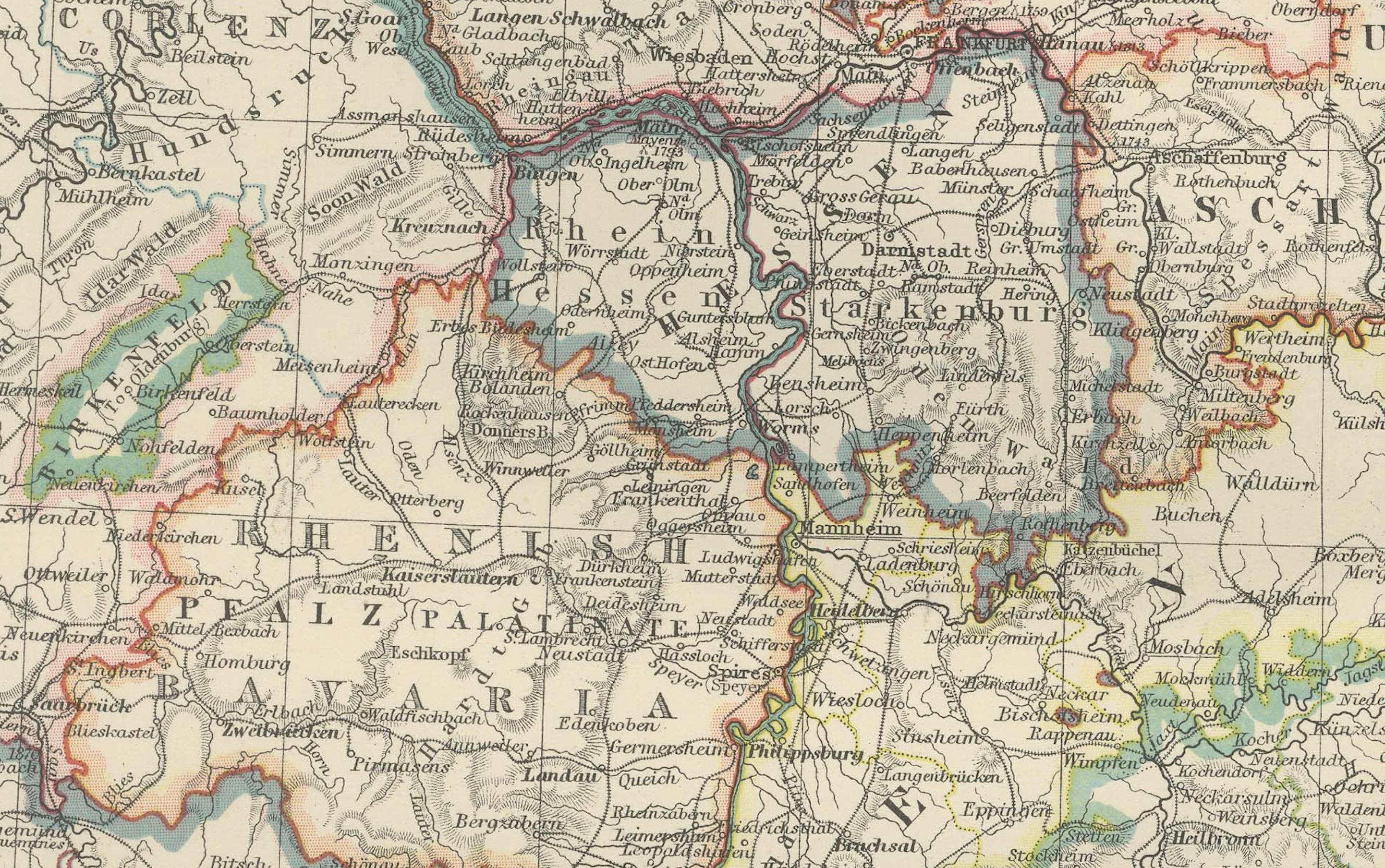 Papier Carte ancienne de l'Empire allemand, 1903, avec des frontières provinciales complexes en vente