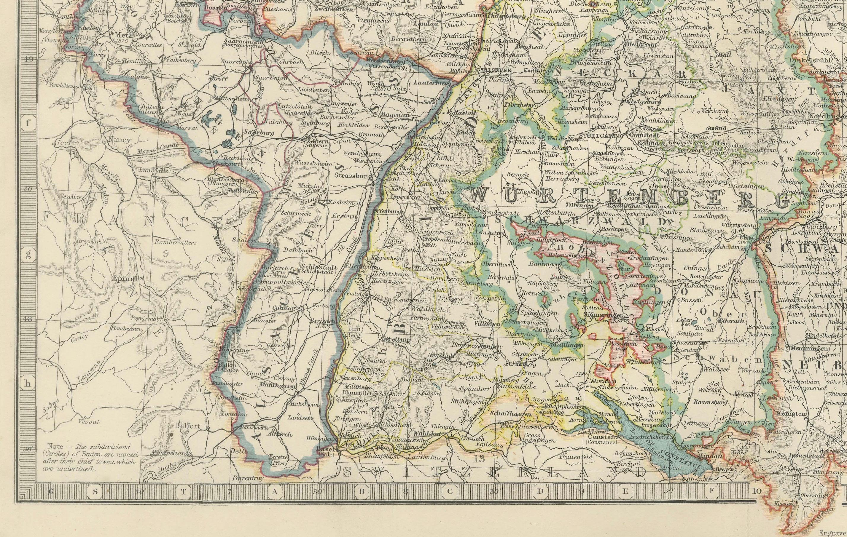 Carte ancienne de l'Empire allemand, 1903, avec des frontières provinciales complexes en vente 1
