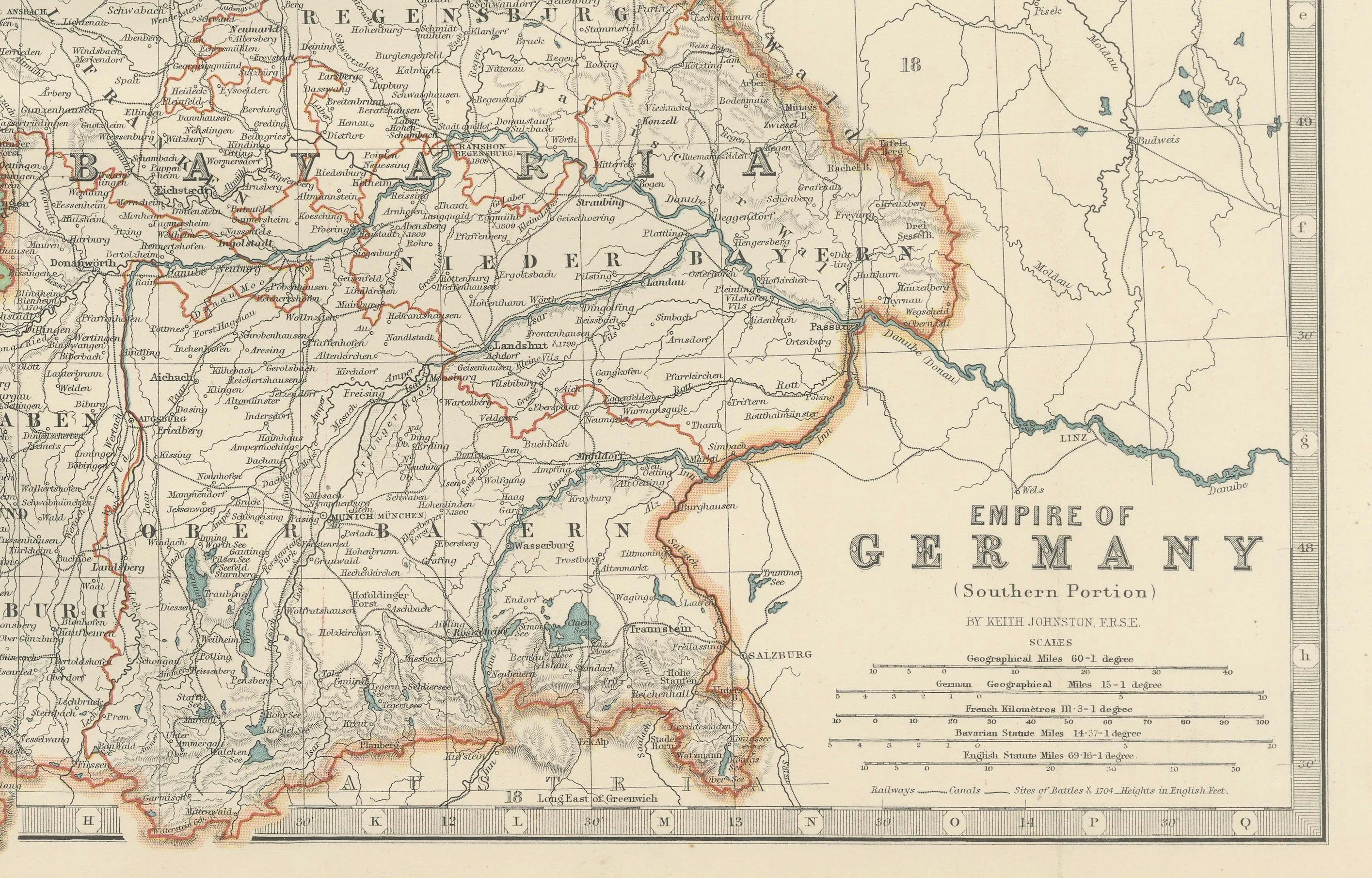 Carte ancienne de l'Empire allemand, 1903, avec des frontières provinciales complexes en vente 2