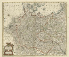 Antique Map of the German Empire, Johannes Janssonius van Waesbergen, circa 1670
