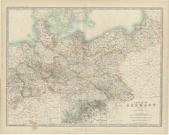 Antique Map of the German Empire by Johnston, '1909'