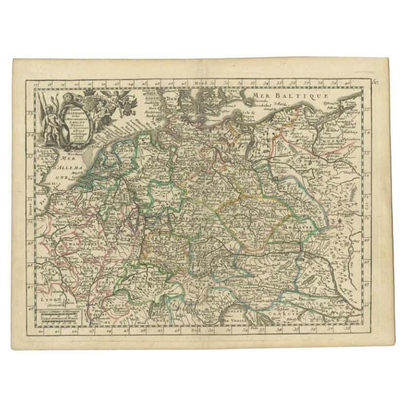 Antique Map of the German Empire by Le Rouge, 1743 For Sale