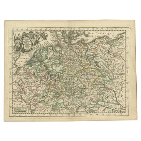 Antique Map of the German Empire by Le Rouge, 1743