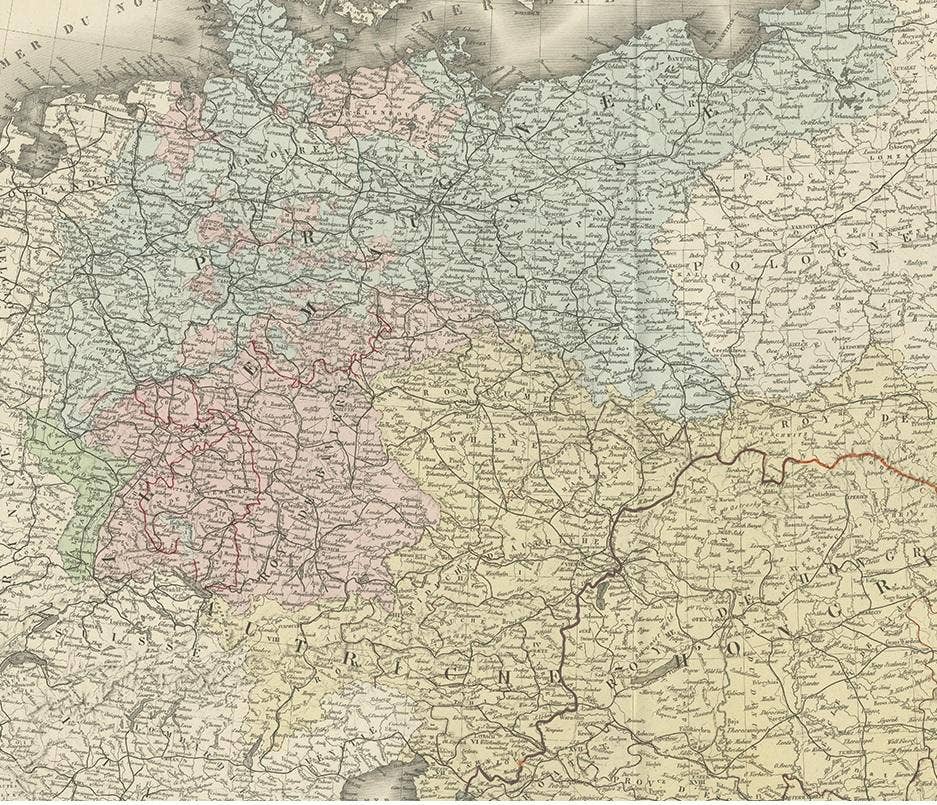 Antique Map of the German Empire by Levasseur, '1875'