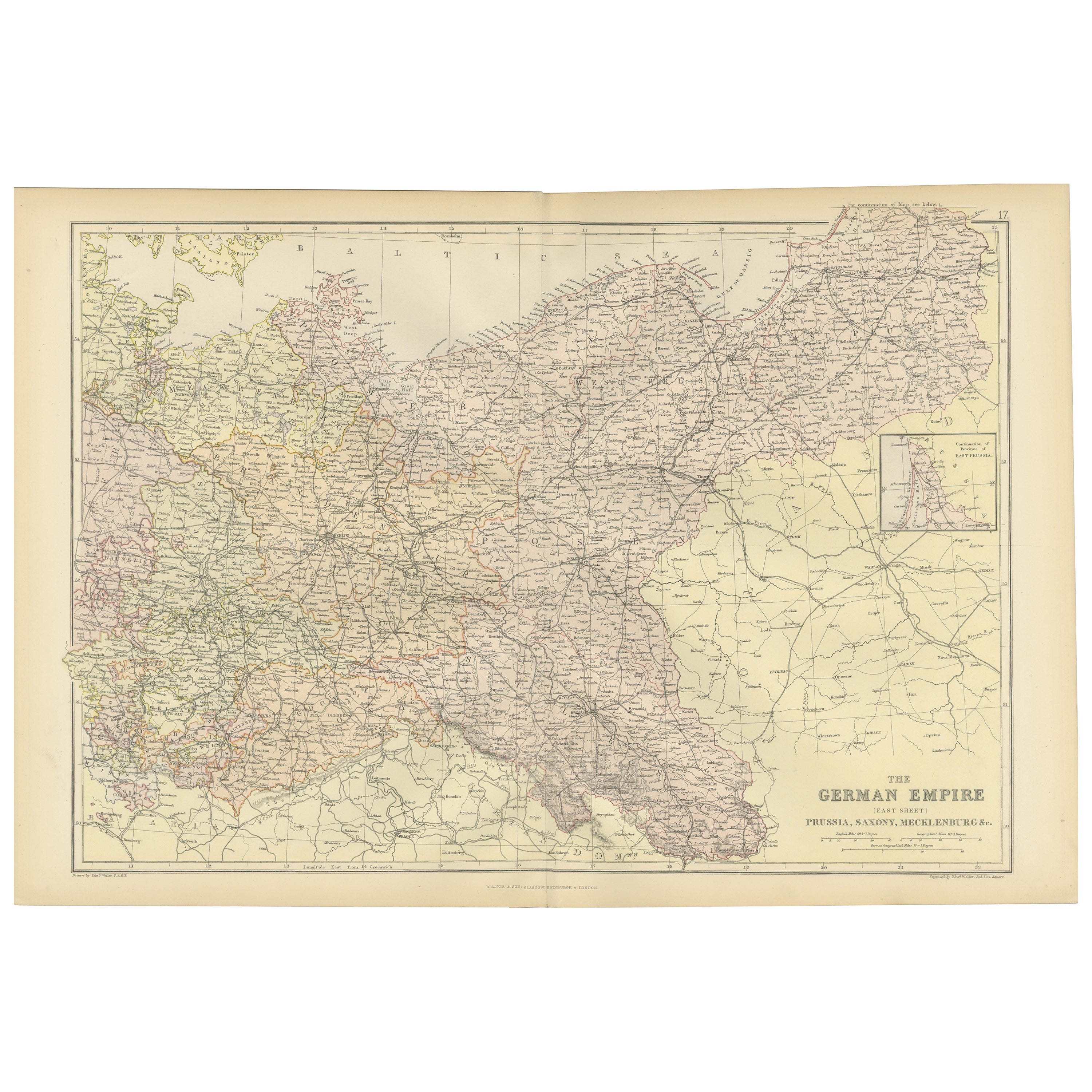 Mapa Antiguo del Imperio Alemán (Hoja Este), 1882