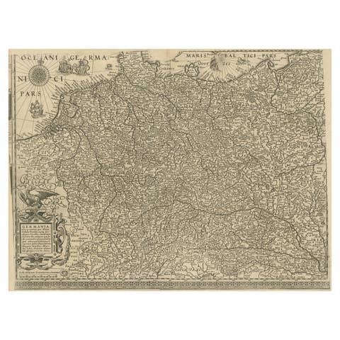 Antique Map of the German Empire with decorative Title Cartouche