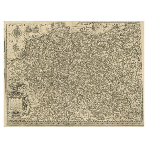 Antique Map of the German Empire with decorative Title Cartouche
