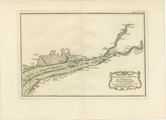 Carte ancienne du Gironde, partie du Dordogne et de la Garonne, France